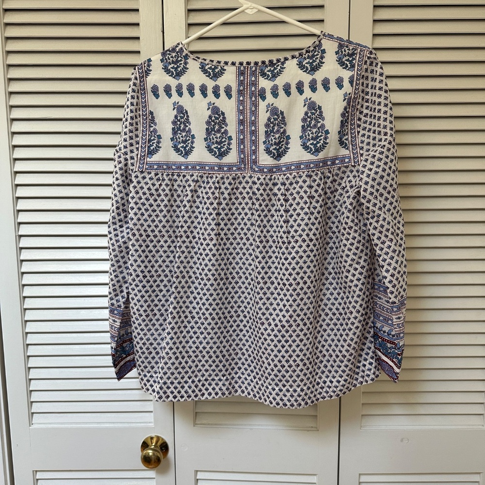 J. Crew Point Sur Boho 100% Cotton Top Long Sleeve Size 12 - Picture 14 of 14